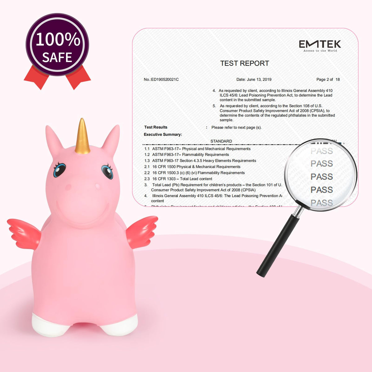 INPANY unicorn hopper for indoor outdoor use—durable and safe.