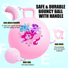 INPODAK Hopper Ball handle closeup shows secure grip for bouncing.