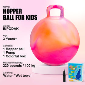 INPODAK Hopper Ball handle provides secure grip for safe bouncing.