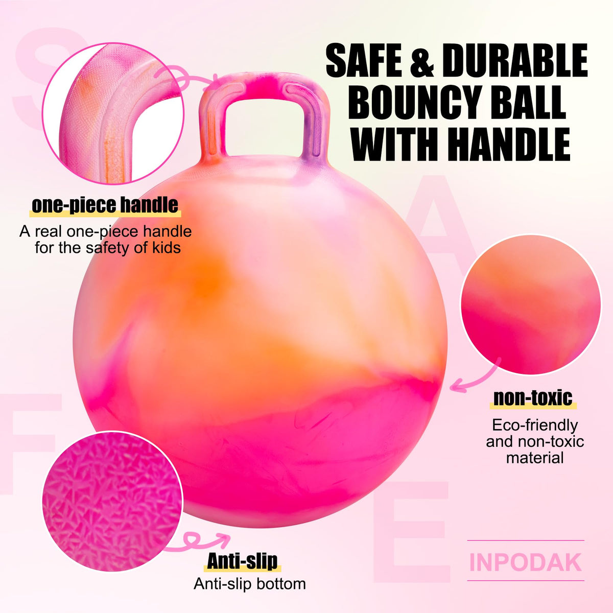 INPODAK Hopper Ball designed for indoor bounce sessions