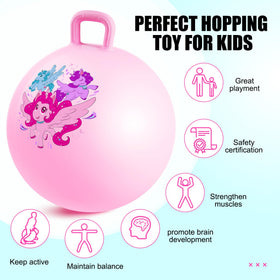 INPODAK Hopper Ball pink unicorn design sparks imagination during active play.