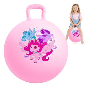 INPODAK Hopper Ball unicorn handle design for secure jumping indoors and outdoors.