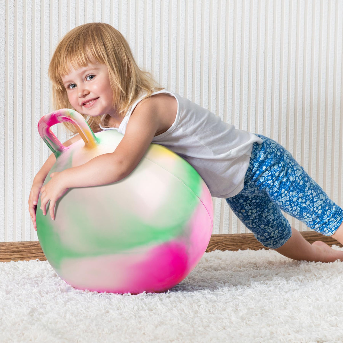 Vibrant colors of the INPODAK Hopper Ball attract kids to active play