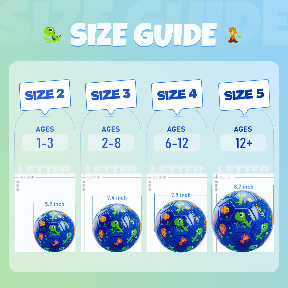 INPODAK Size 3 ball with 23.2-inch circumference for beginners