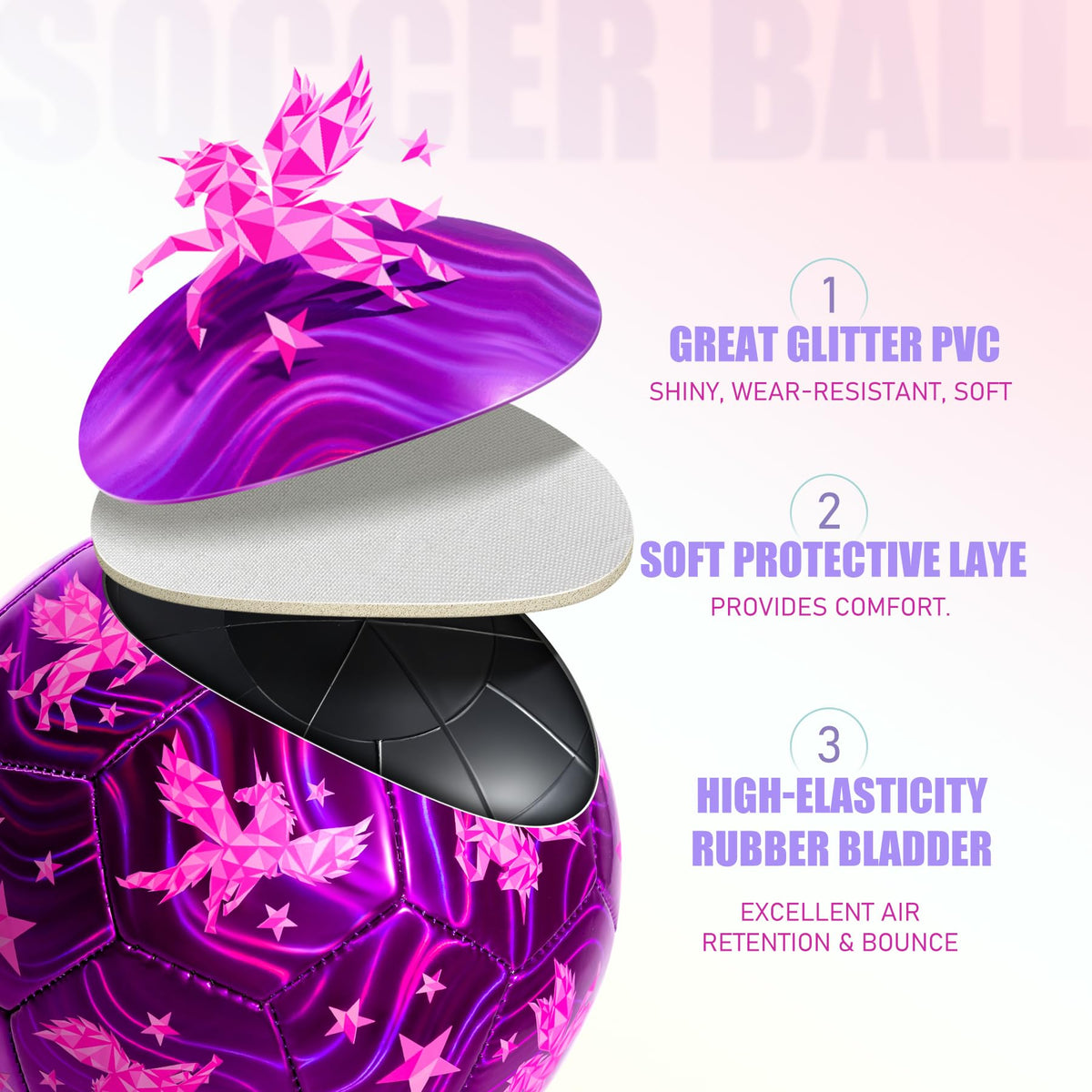 INPODAK unicorn-design ball shown as a gift-ready, ready-to-use package.
