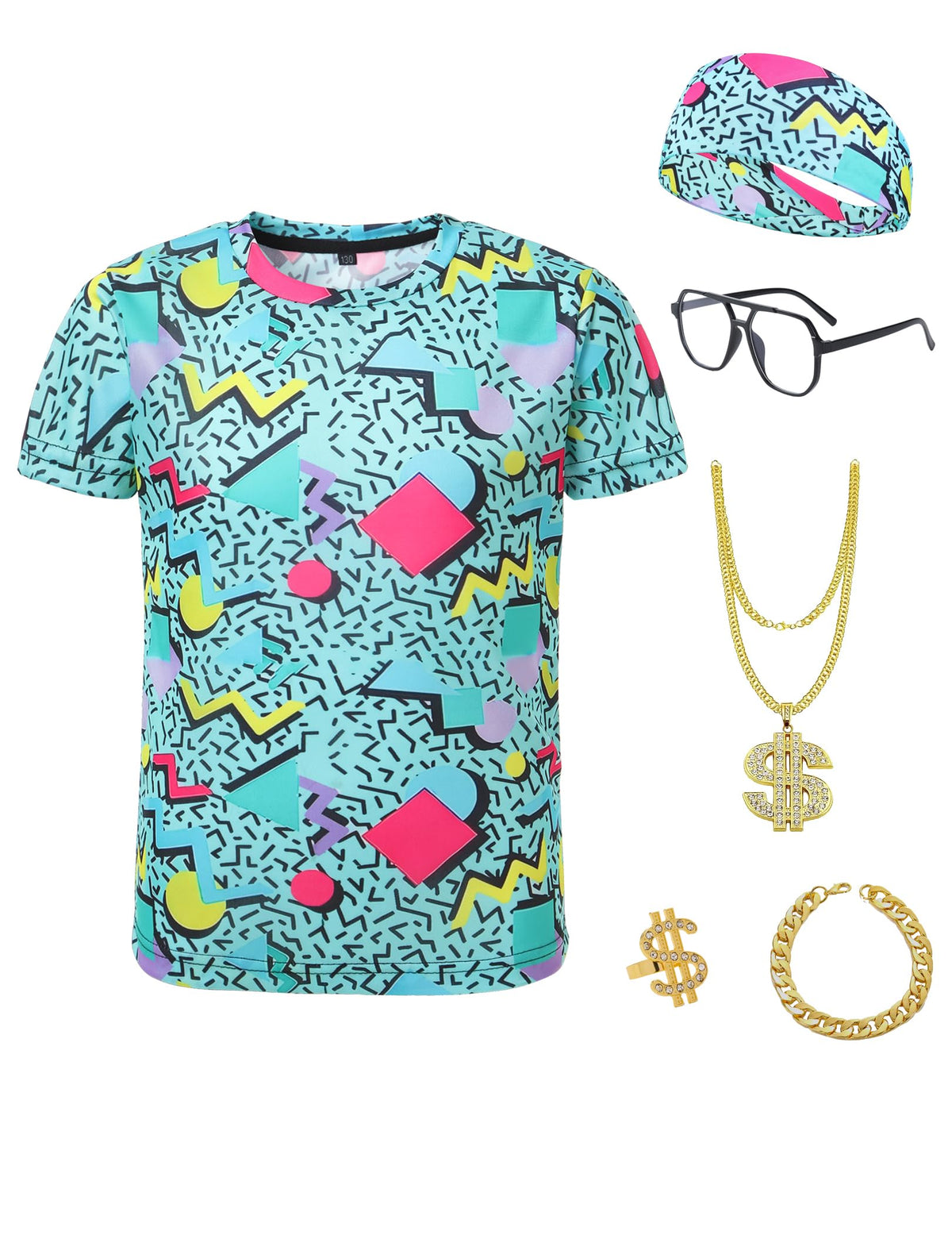 Inrajoper boys 80s/90s tee with vibrant color for theme parties.