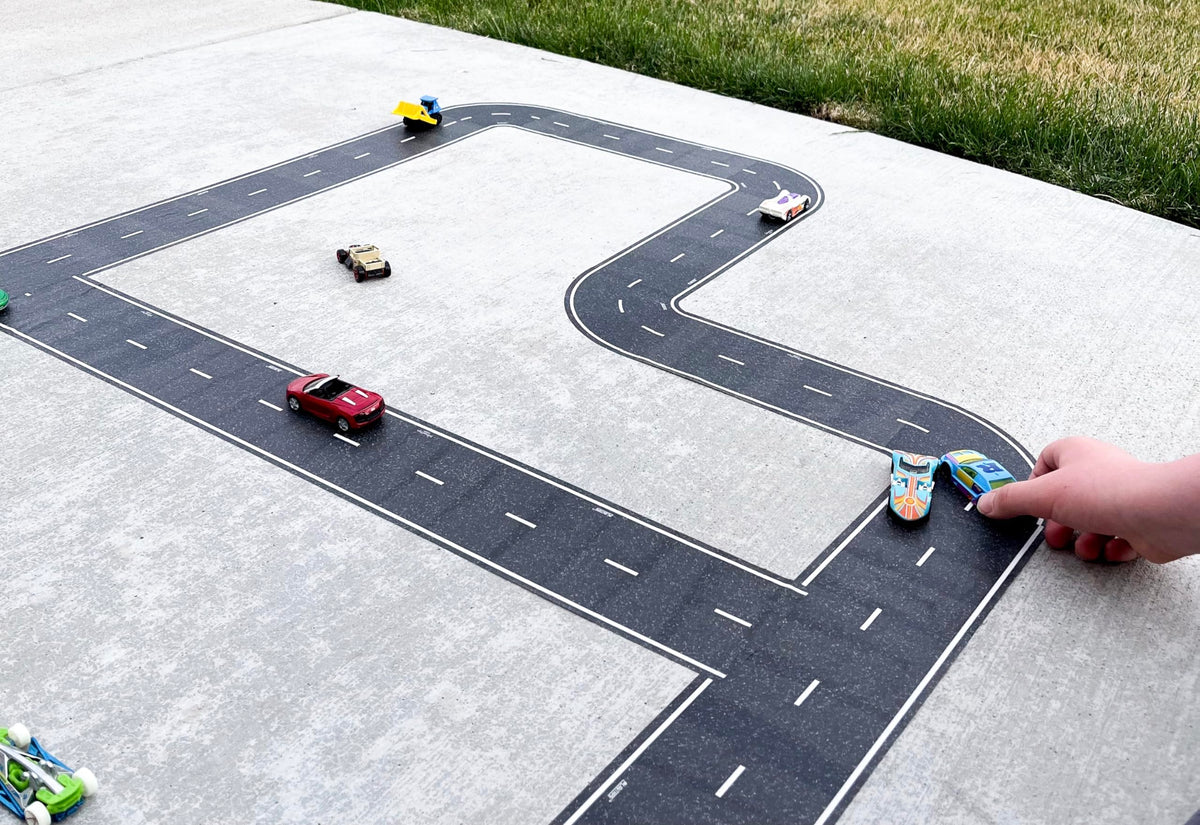 InRoad Toys PlayTape provides an asphalt-like road look for realism.