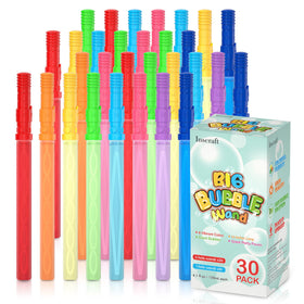 INSCRAFT 30-pack 14-inch giant bubble wands in eight colors for outdoor and indoor fun