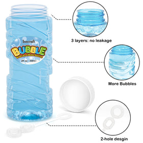 InsCraft bubble solution 2oz refill for bubble machines and hand bubbles.