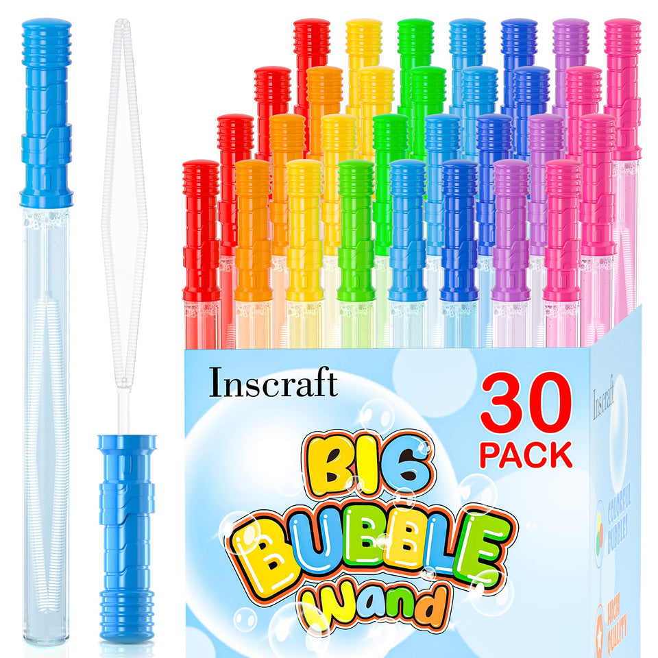 INSCRAFT 14-inch bubble wand with 8 colors and 1 hole for vibrant bubbles