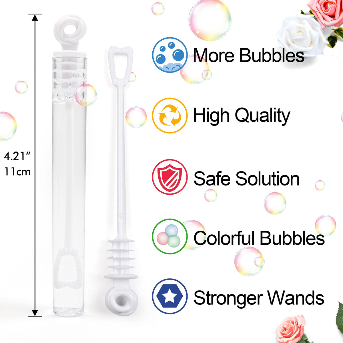 INSCRAFT bubble wands with floral design for bridal showers