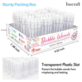 INSCRAFT elegant white bubble wands with floral motif