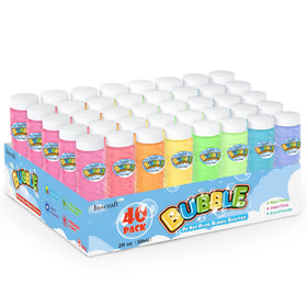 INSCRAFT 40-pack bubble bottles in bright colors for outdoor play