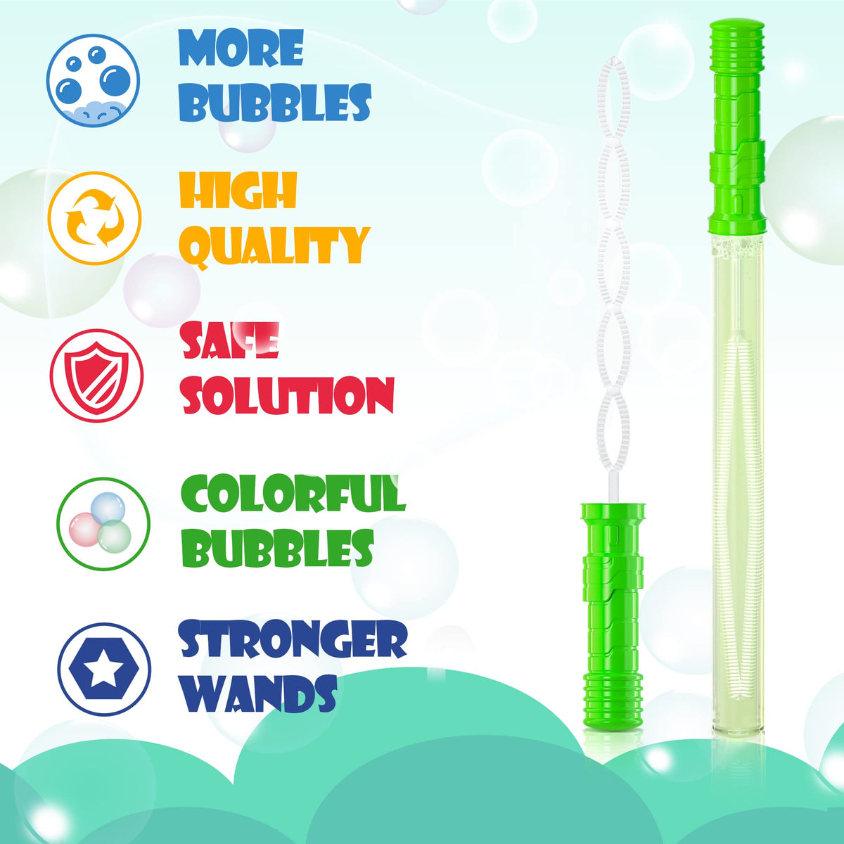 INSCRAFT child-safe bubble wands gentle on skin for ages 3+