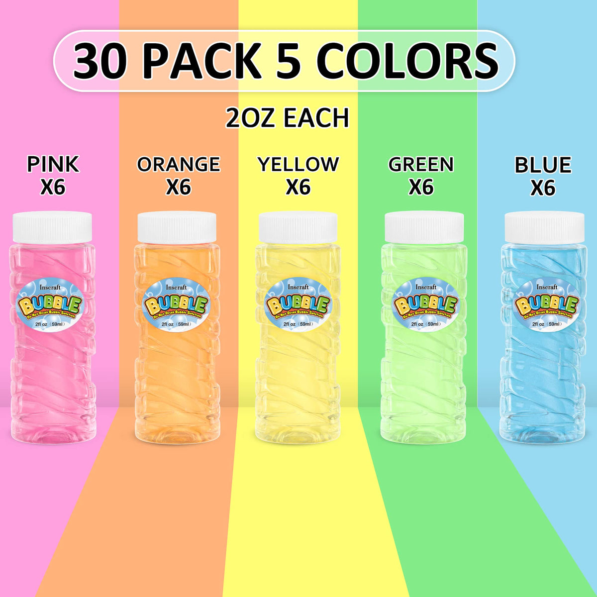 InsCraft colorful bubble bottles pack for parties, gifts, and celebrations.