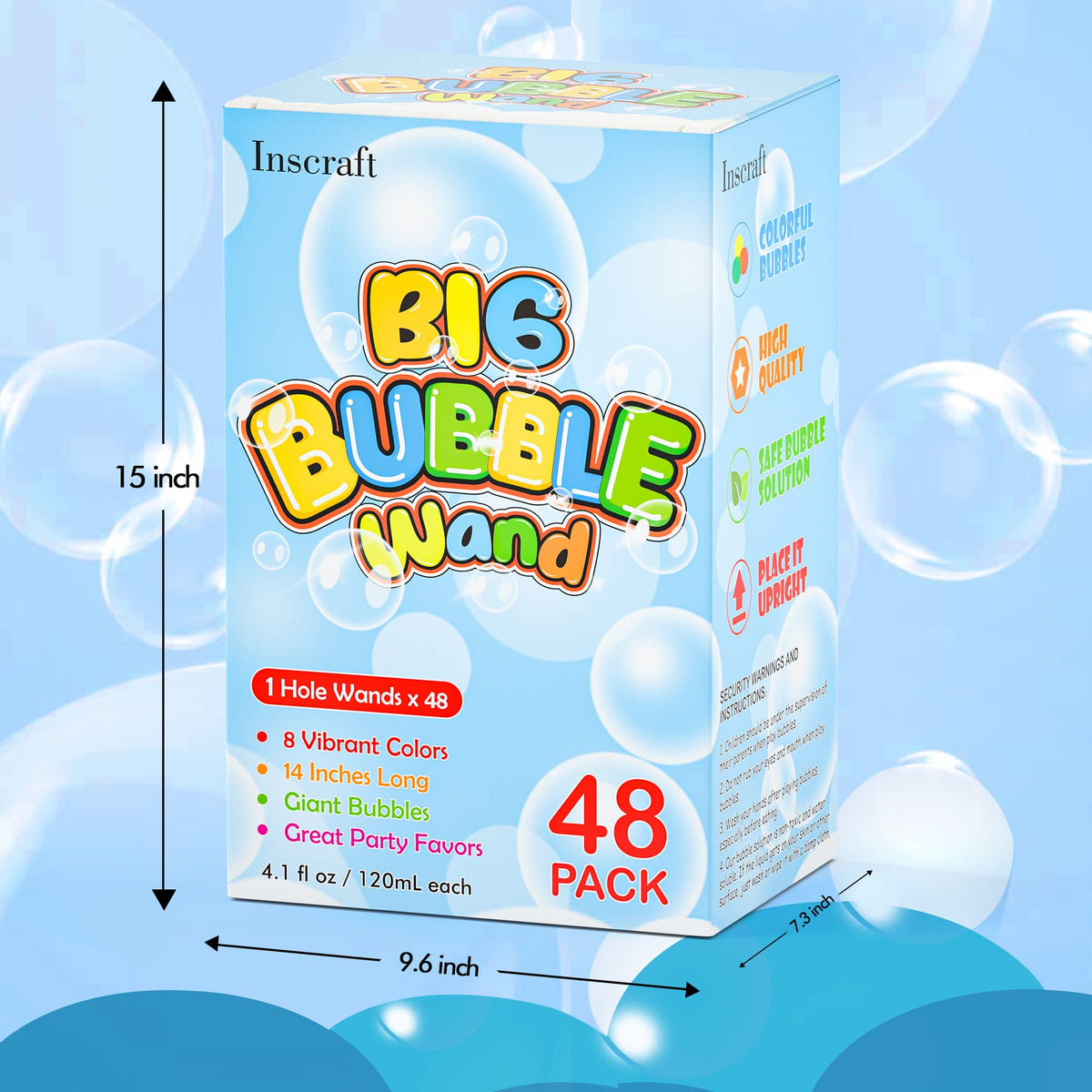 INSCRAFT bubble wands are easy to use for instant bubble play.