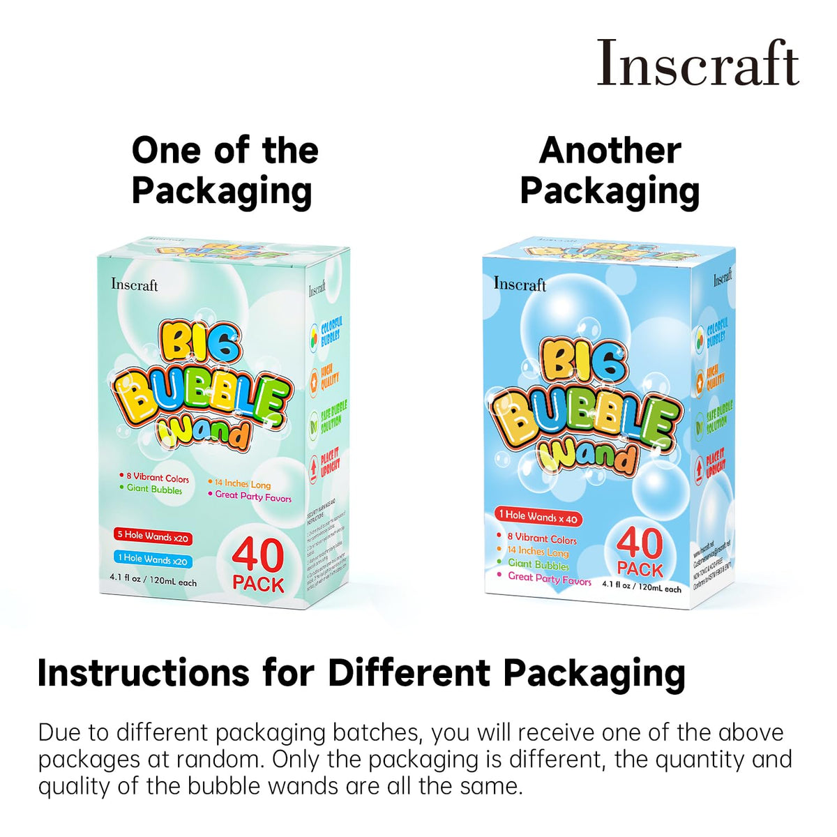 INSCRAFT gift-ready bubble wands for birthdays and holidays
