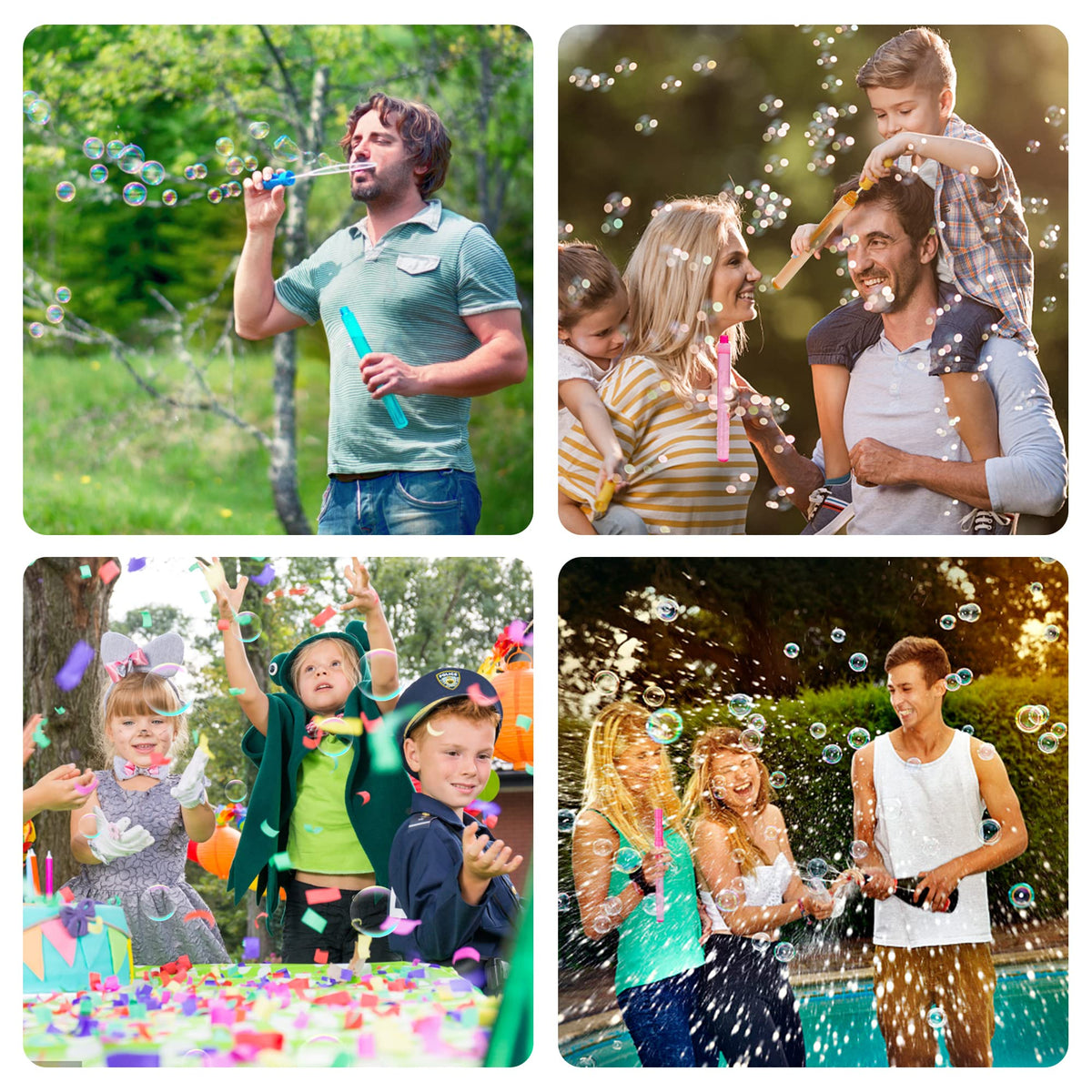 INSCRAFT kids enjoying bubbles outdoors, perfect for parties and celebrations