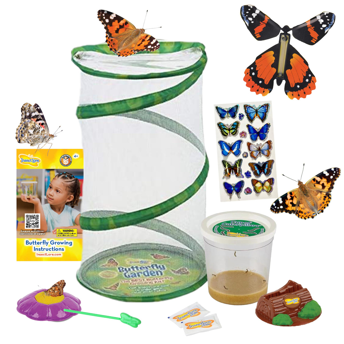 Insect Lore Butterfly Garden Gift Set in an 8-inch habitat for hands-on life science exploration.