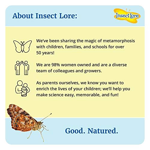 Made with caterpillars raised on Insect Lore's California farm in the USA.