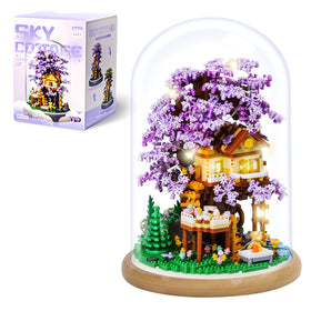 Insgen Cherry Blossom Tree House with dust cover for elegant display