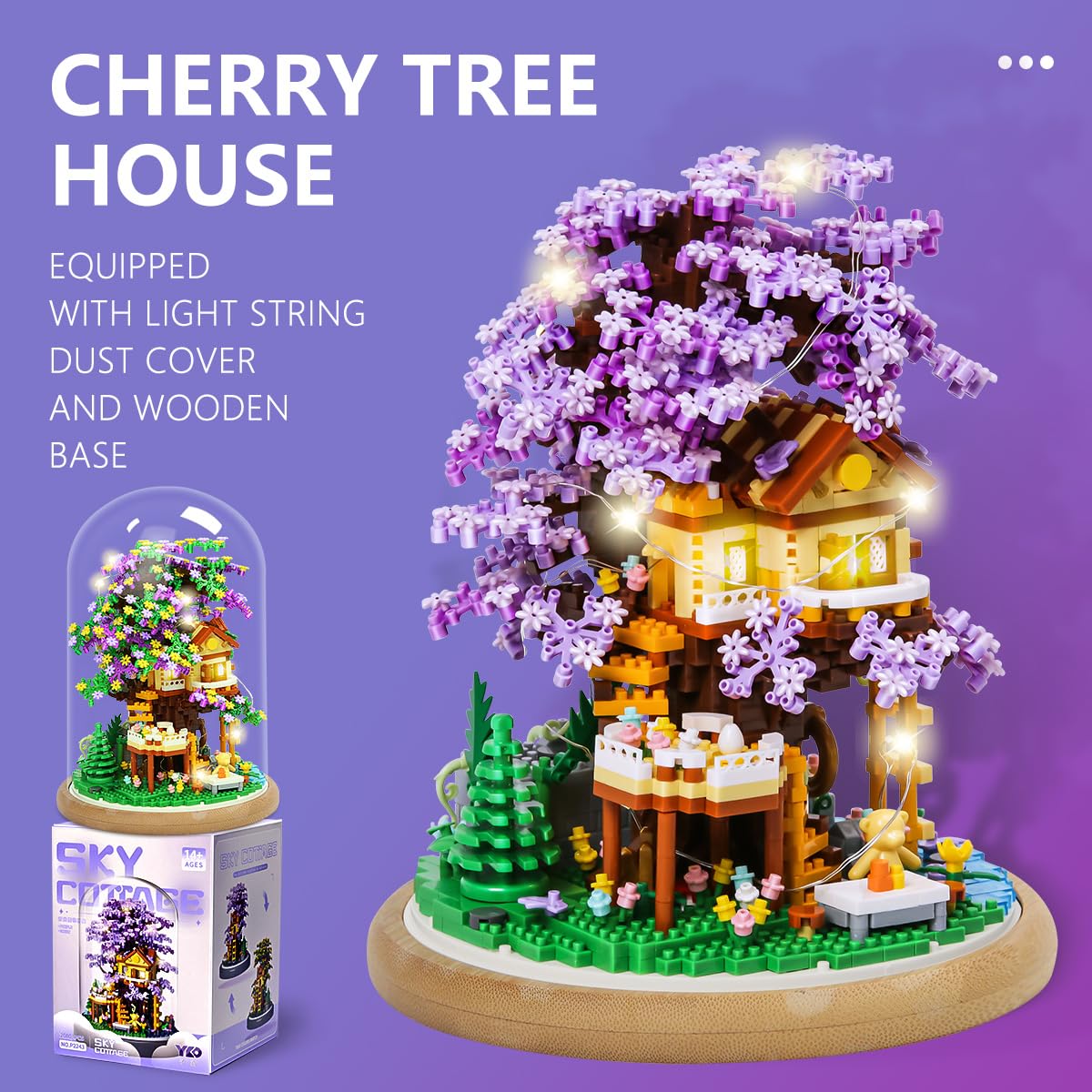 Display-ready setup on a shelf or desk with blossoms