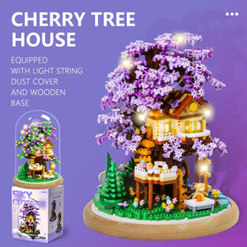 Display-ready setup on a shelf or desk with blossoms