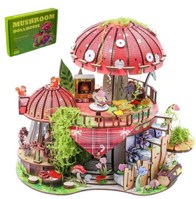 Insgen garden mushroom dollhouse kit forest scene display