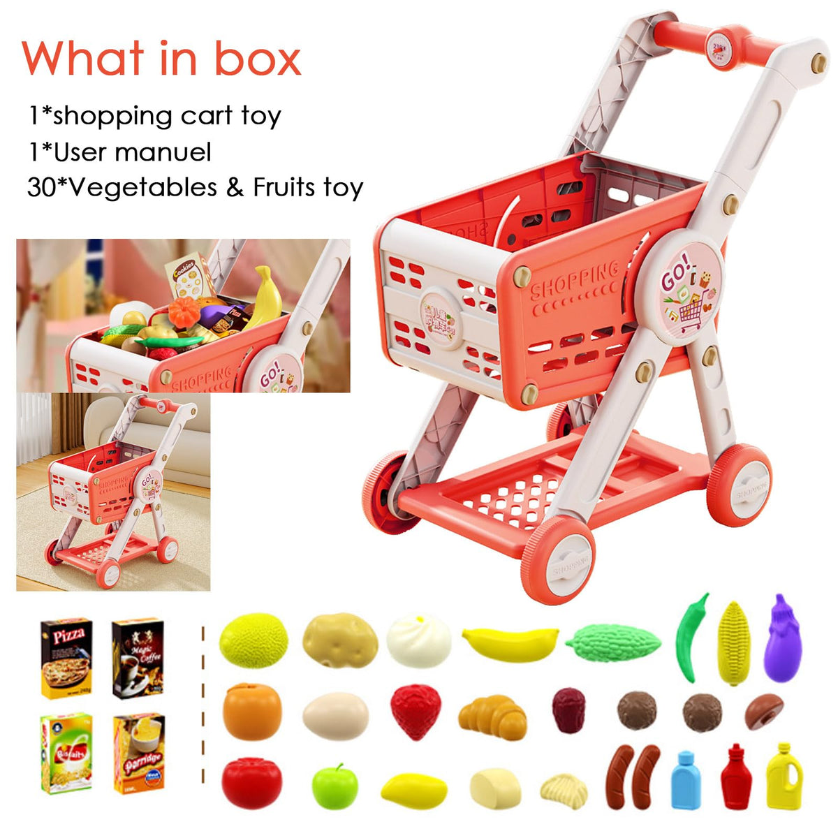 INSHUEY wheel brake feature keeps cart stable during play