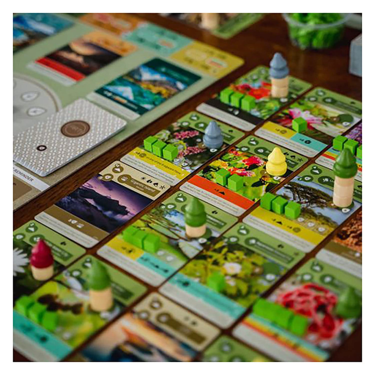 Inside Up Games Earth tableau growth on a 4x4 island