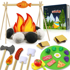 Inslat 45-pcs campfire set for imaginative pretend play.