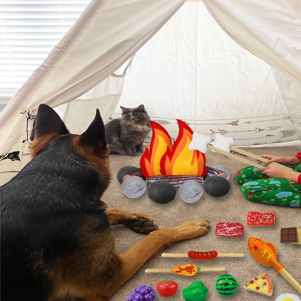 Inslat campfire rocks and accessories enrich campsite storytelling.