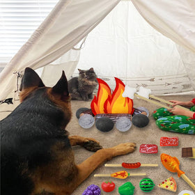 Inslat campfire rocks and accessories enrich campsite storytelling.