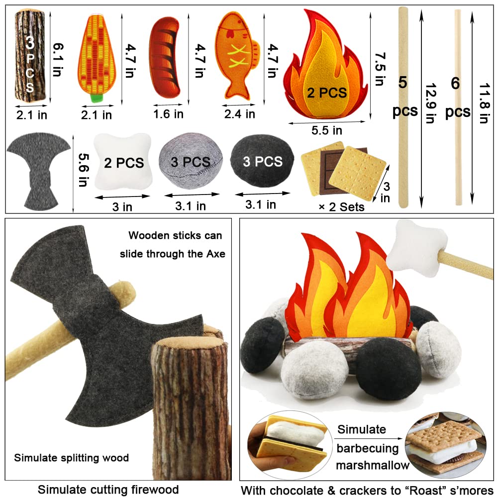 Inslat wooden sticks for campfire grilling and cutting play.