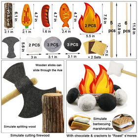 Inslat wooden sticks for campfire grilling and cutting play.
