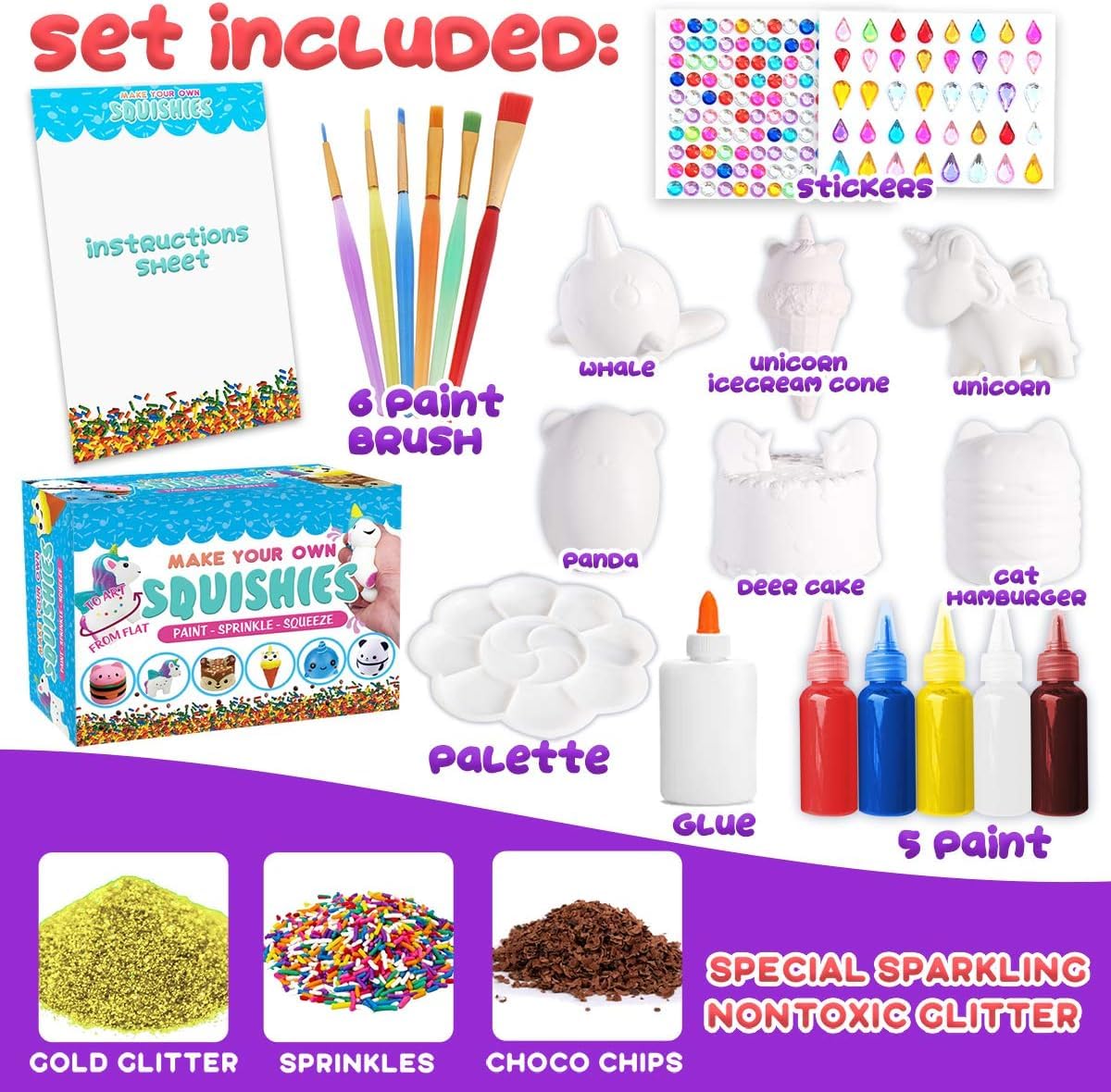 Insnug unicorn donut squishy with sprinkles for sensory exploration