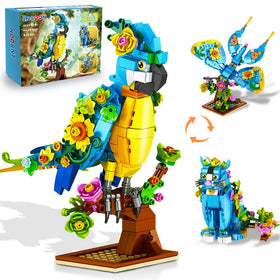 INSOON 3-in-1 flower parrot figure with vibrant colors for imaginative play