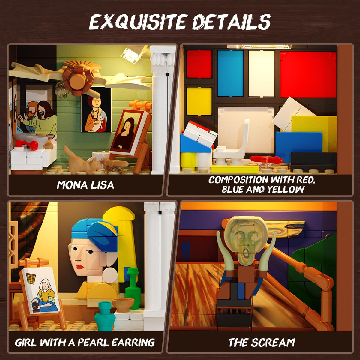 INSOON frame easel with Mona Lisa brick recreation