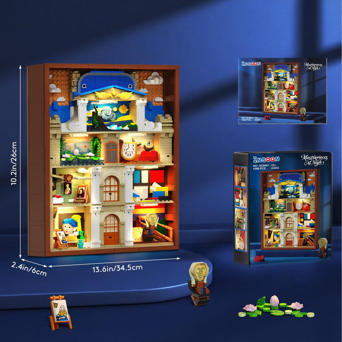 INSOON brick version of The Starry Night in the frame