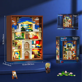 INSOON brick version of The Starry Night in the frame