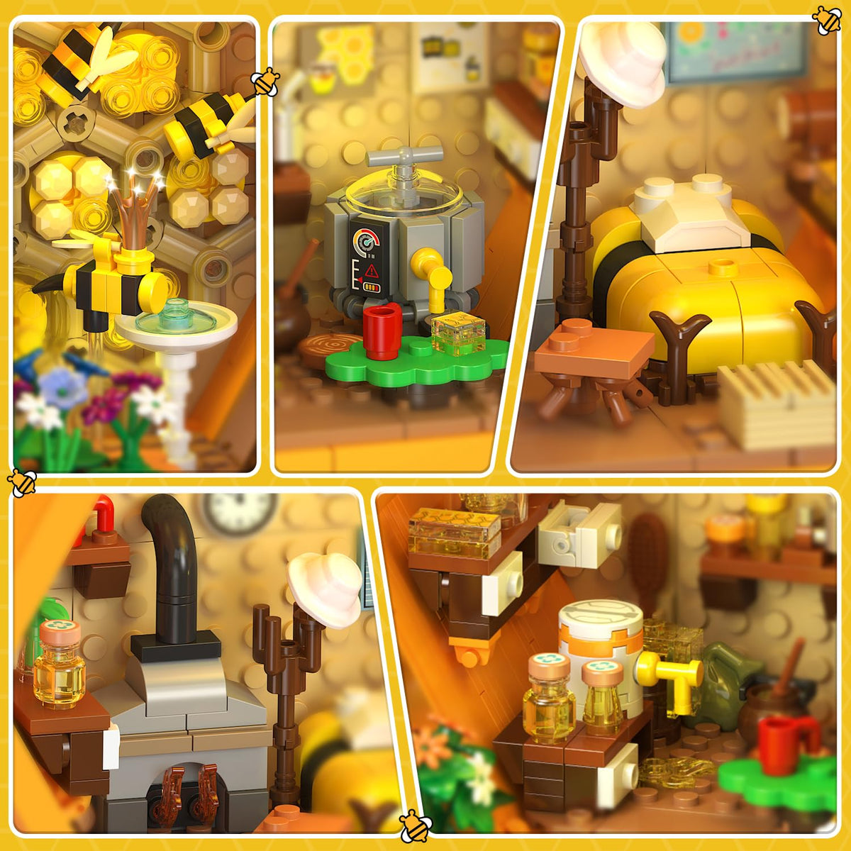 INSOON Bee Farm House garden scene pets and flowers add charm for vibrant home decor.