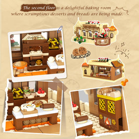 INSOON City Bakery Café set 1289-piece construction for engaging, focused building sessions.