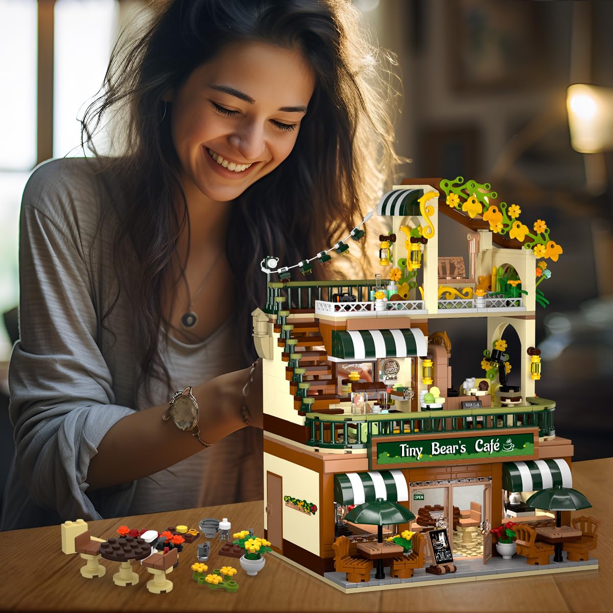 INSOON City Coffee House building set finished model perfect for desk display