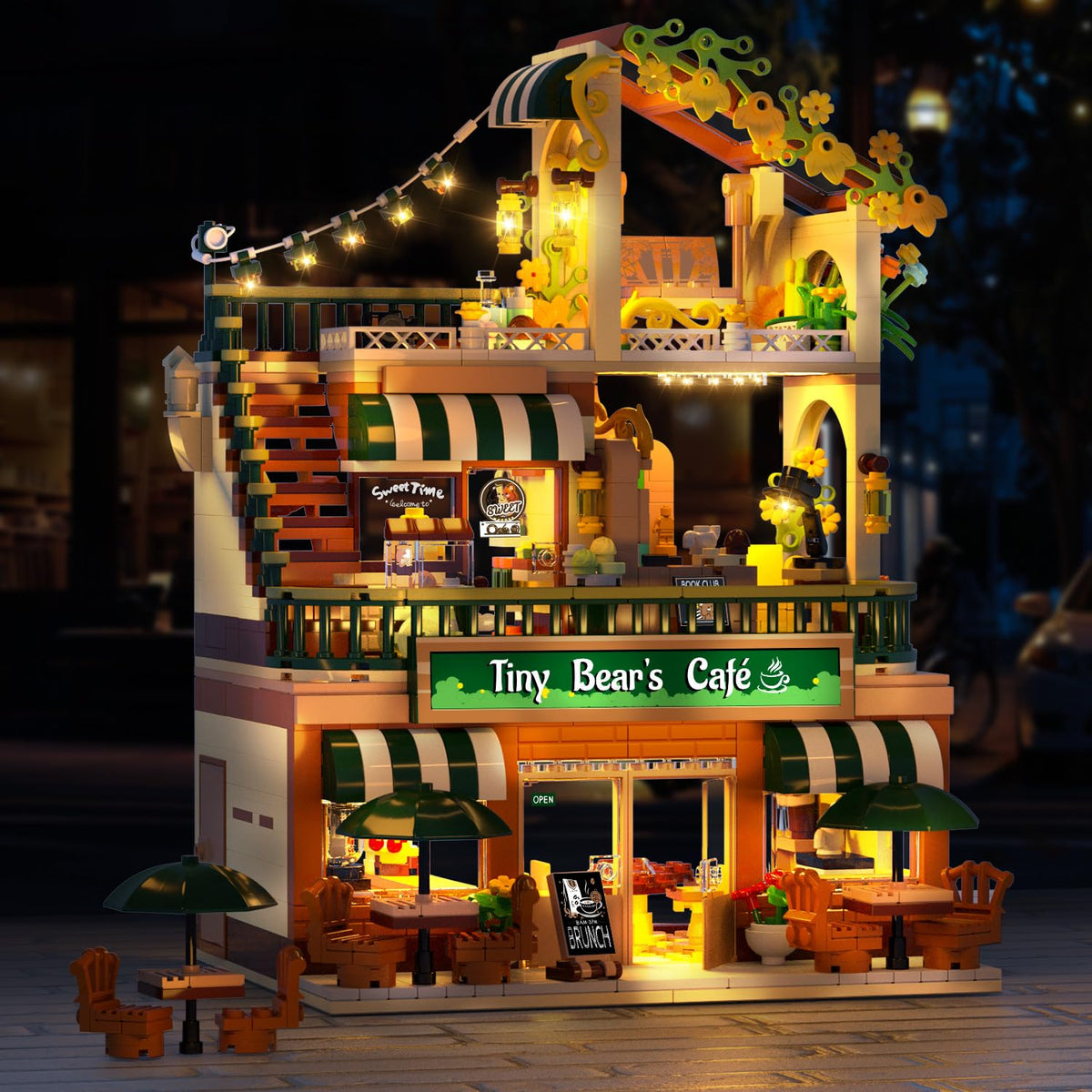 INSOON City Coffee House building set rooftop swing and sunroof for skyward fun