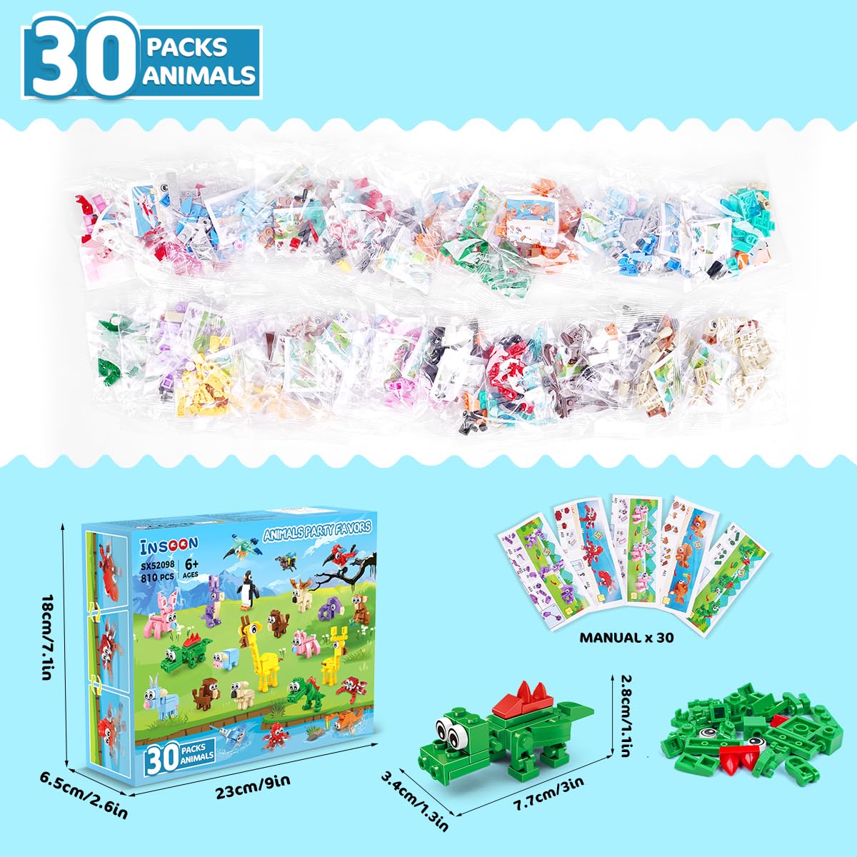 INSOON 30 packs offer varied animal shapes for inclusive play
