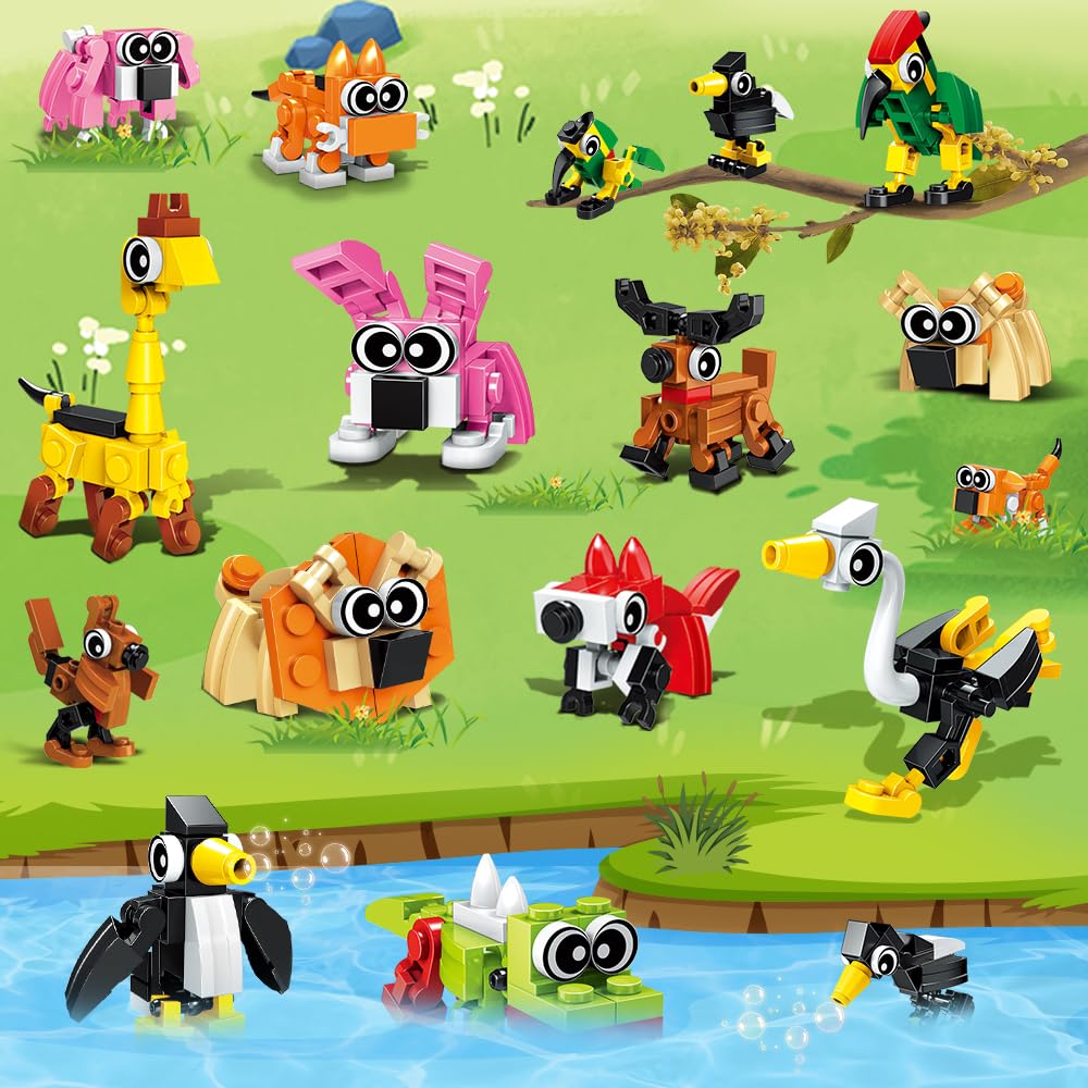 INSOON creative-build animal figures encourage imaginative building