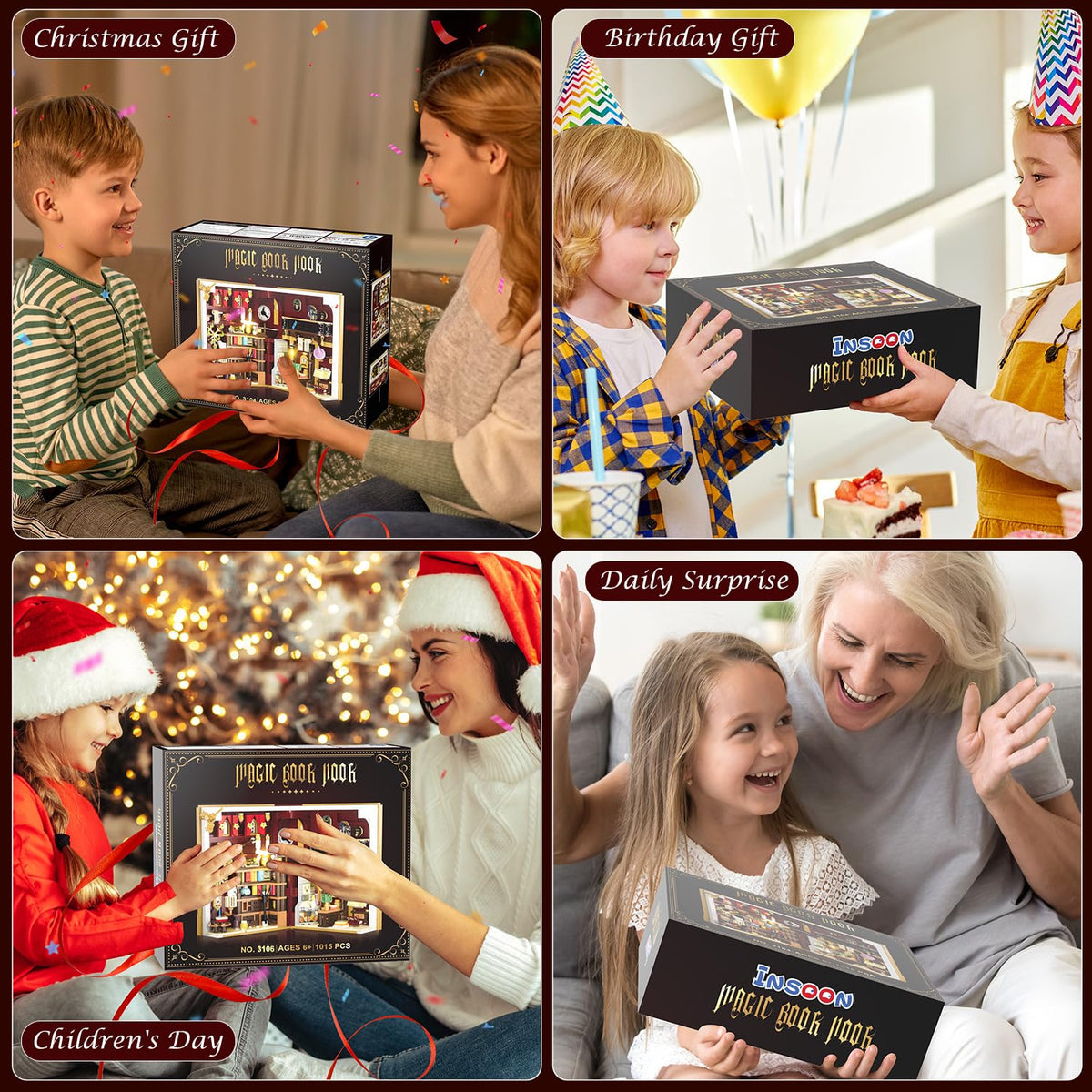 INSOON Magic Book Nook family reading setup inspires creativity for all ages.