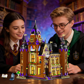 INSOON Magic School Night Lighting highlights fine details for nighttime ambience.