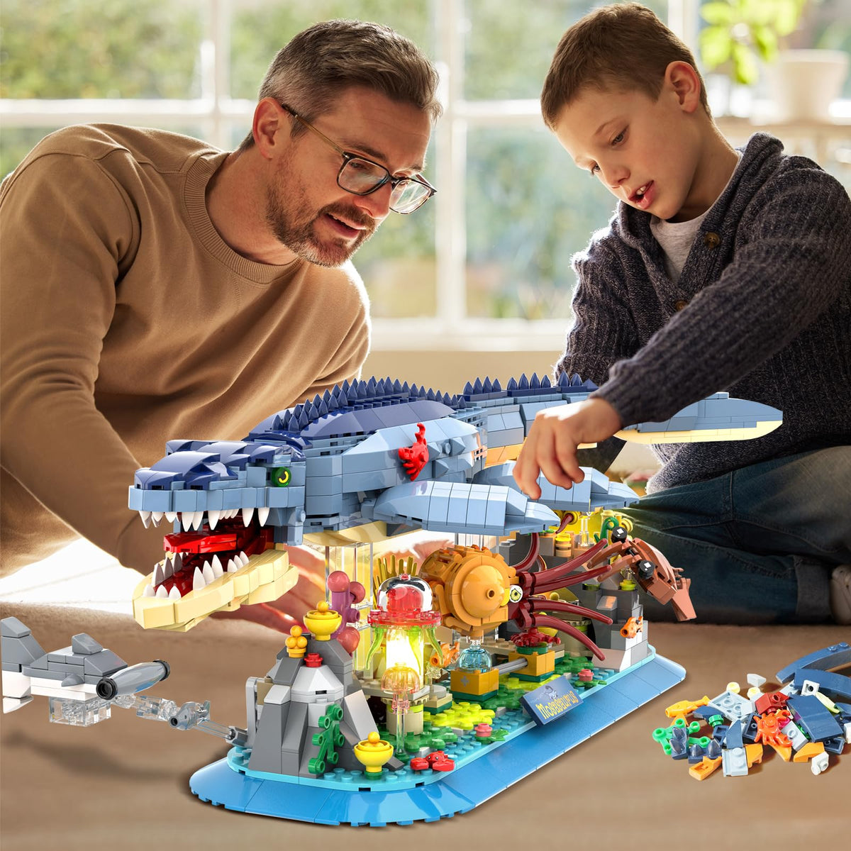 INSOON Mosasaurus rich ocean scene suits display or make-believe