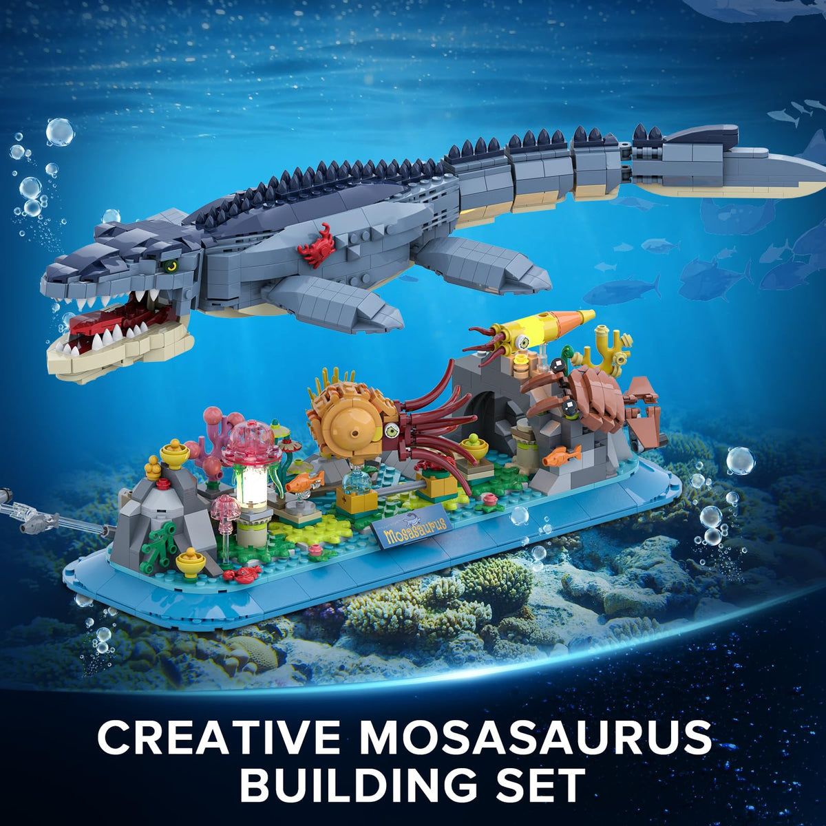 INSOON Mosasaurus gear-driven system animates the model for dynamic play